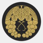 Two grapes as family crests Classic Round Sticker