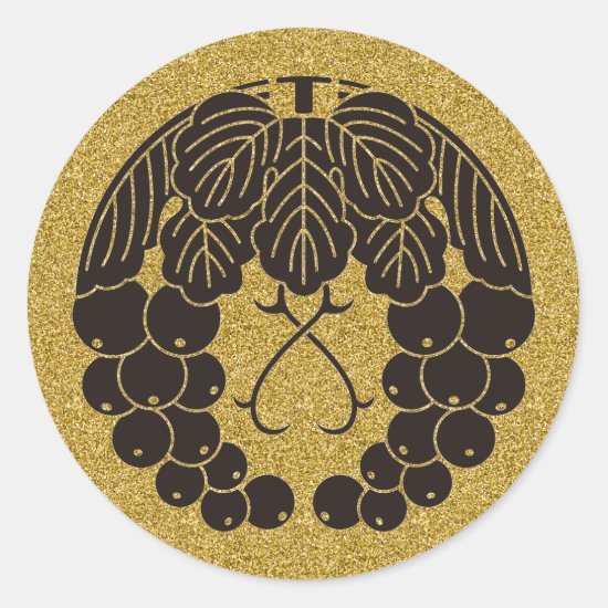 Two grapes Round Sticker for family crest