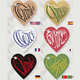 heart shaped thanks in japanese hiragana and five langs favor tag